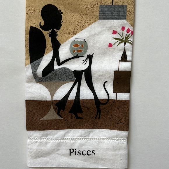 KITCHEN tea towel Pisces Astrology Girls - Picture 2 of 2